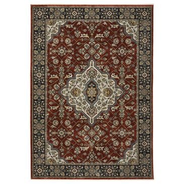 Oriental Weavers Aberdeen Persian Border 6"7" x 9"7" Red and Blue Area Rug, , large