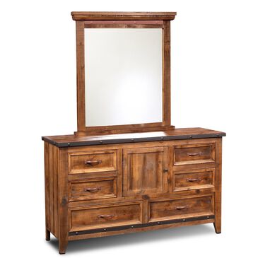 Sunset Bay Urban Rustic Dresser and Mirror in Rustic Brown, , large