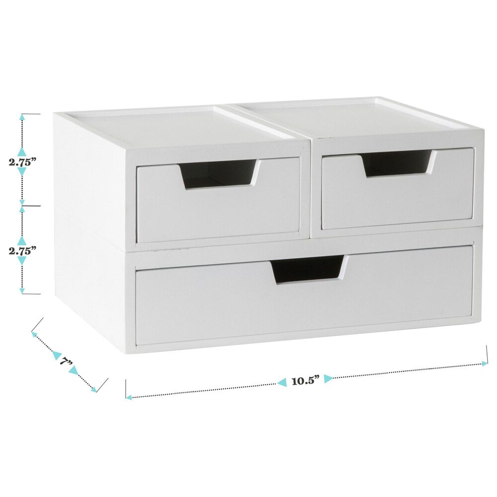 3 Drawer Storage Organizer, Grey, FURNITURE