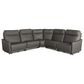 Elran Furniture 5-Piece Power Reclining L-Shaped Sectional with Power Headrest and Lumbar in Graphite, , large