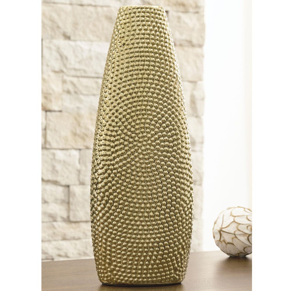 Signature Design by Ashley Efim 14&quot; Vase in Gold, , large