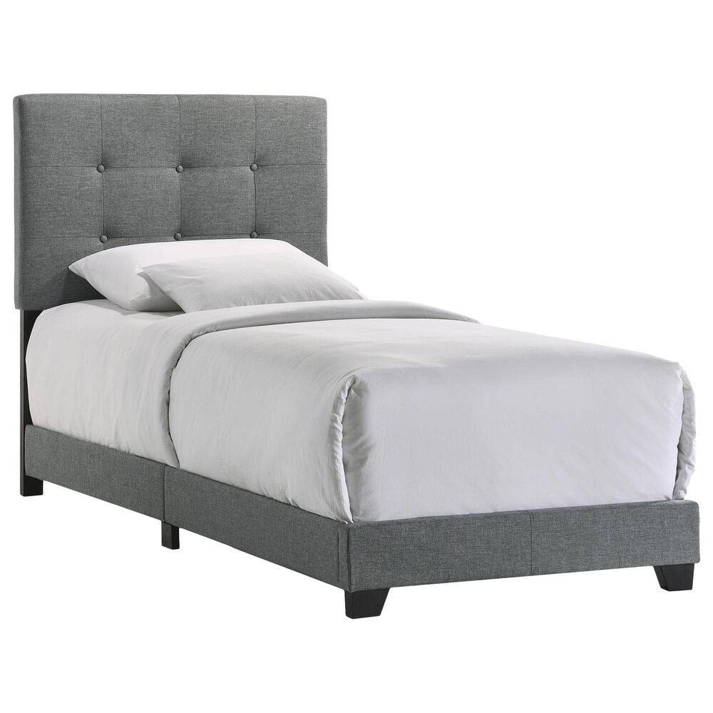 Hawthorne Furniture Addyson Upholstered Twin Bed in Gunmetal, , large