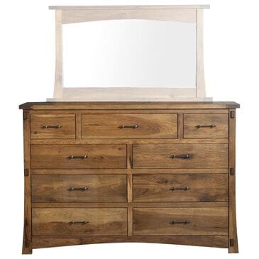 Briarwood LLC Jack and Jill 9 Drawer Dresser Only in Rustic Hickory Cappuccino, , large