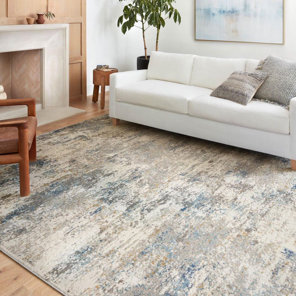 Loloi II Estelle 11&#39;2&quot; x 15&#39; Ivory and Ocean Area Rug, , large