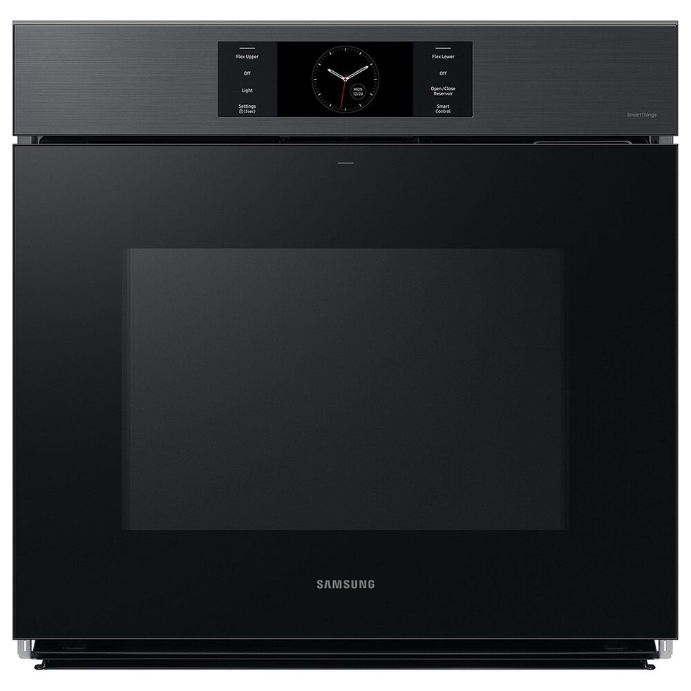 Samsung Bespoke 30&quot; Single Electric Wall Oven with Convection in Black &amp; 30&quot; Gas Cooktop in Black Stainless Steel, , large