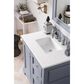 James Martin De Soto 36" Single Bathroom Vanity in Silver Gray with 3 cm White Zeus Quartz Top and Rectangular Sink, , large
