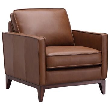 Italiano Furniture Weston Leather Chair in Highland Brown, , large