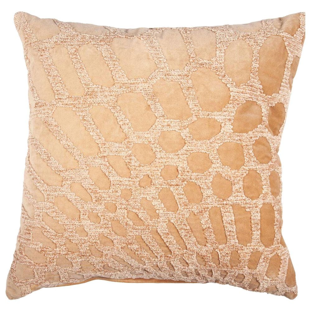 Jeffan International Alden 20" x 20" Embroidered Throw Pillow in Gold, , large