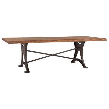 Home Trends & Design Organic Forge 106" Dining Table in Raw Walnut and Antique Zinc - Table Only, , large