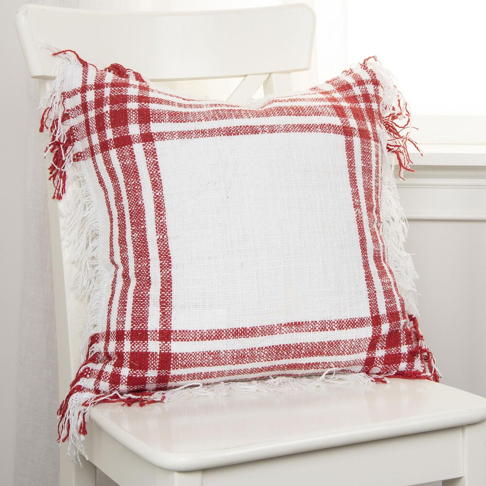 Rizzy Home 18&quot; Pillow Insert in White/Red, , large