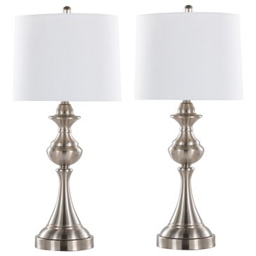 Grandview Gallery Traditional Table Lamp and Shade in Brushed Nickel, , large