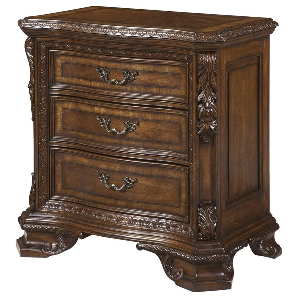 Nineteen37 Old World 3-Drawer Nightstand in Medium Cherry, , large