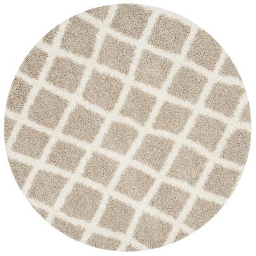 Safavieh Dallas Shag SGD258D-6R 6" Round Beige/Ivory Area Rug, , large