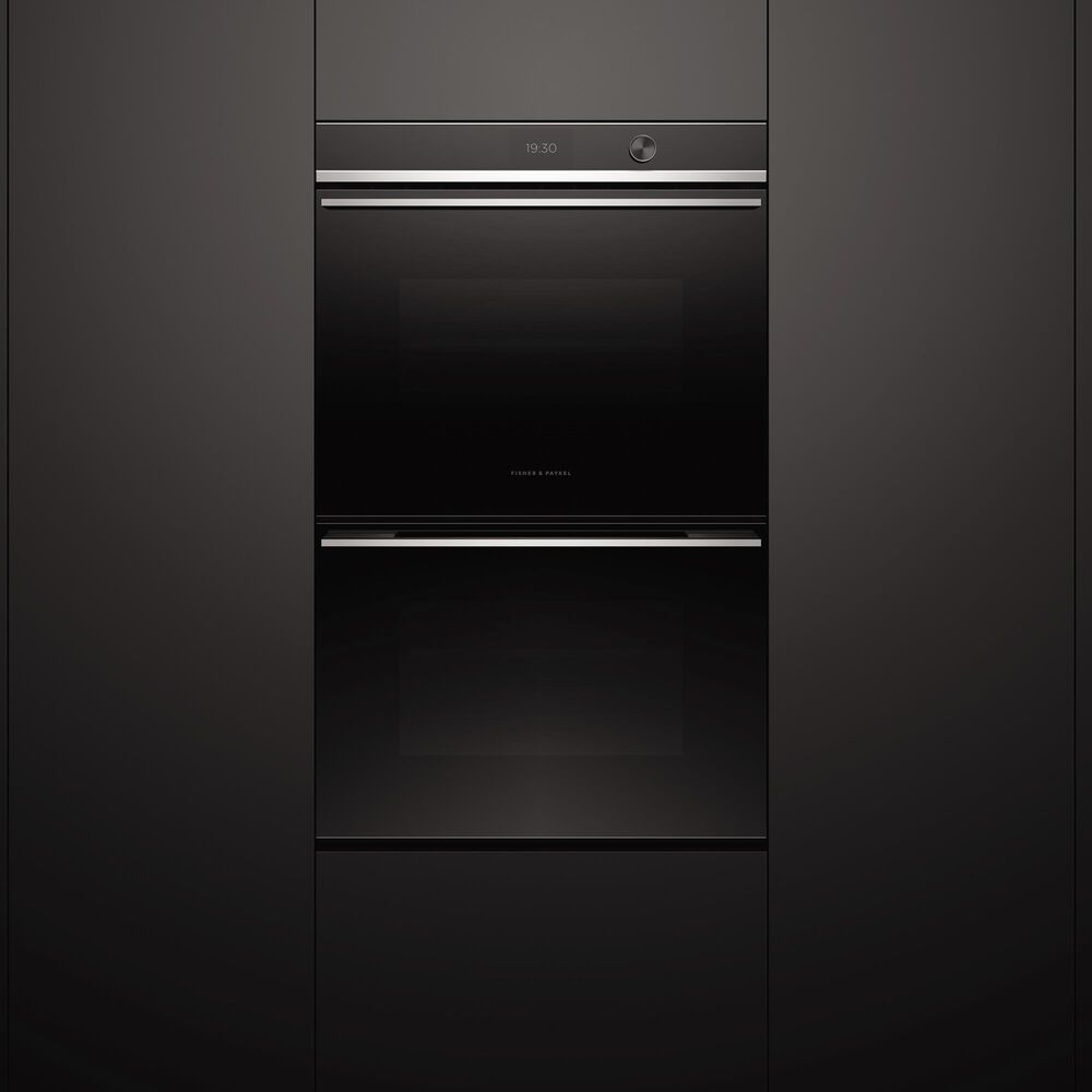 Fisher and Paykel Series 9 30&quot; Contemporary Double Electric Wall Oven with 17 Functions in Stainless Steel and Black, , large