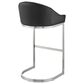 Blue River Katherine 30" Bar Stool with Black Cushion in Brushed Stainless Steel, , large