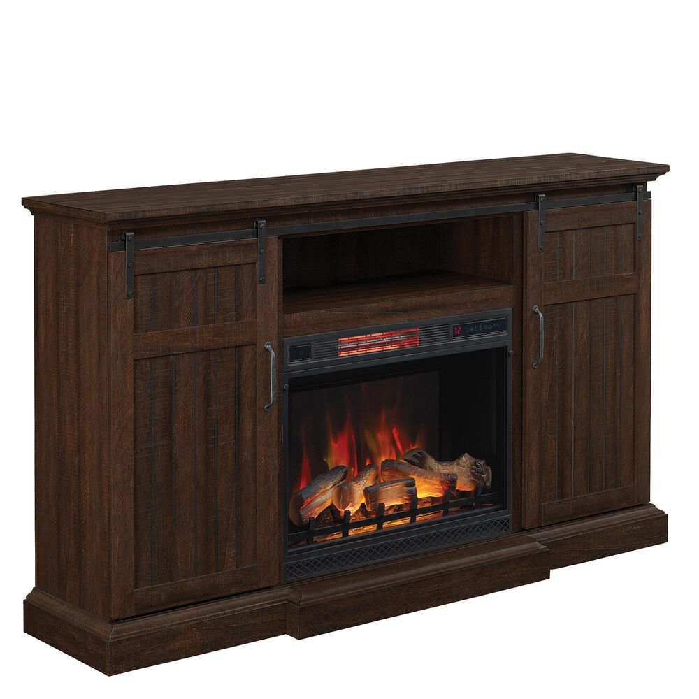 Fabio Flames Manning TV Stand with Fireplace Mantel in Espresso, , large