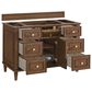 James Martin Lorelai 48" Single Vanity in Mid-Century Walnut with 3 cm Eternal Jasmine Pearl Quartz Top, , large