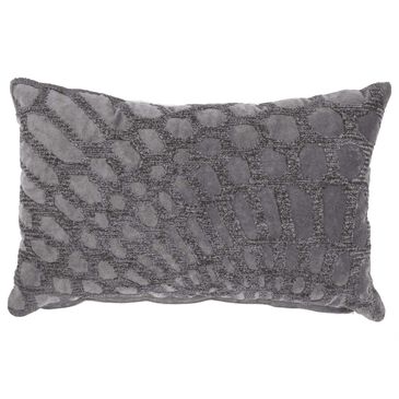 Jeffan International Alden 13" x 21" Embroidered Lumbar Pillow in Grey, , large