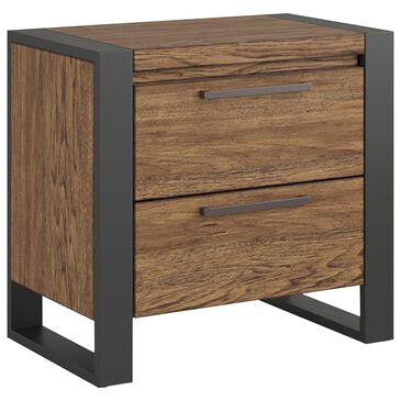 Golden Wave Furniture Hendrick 2-Drawer Nightstand in Brown and Black, , large
