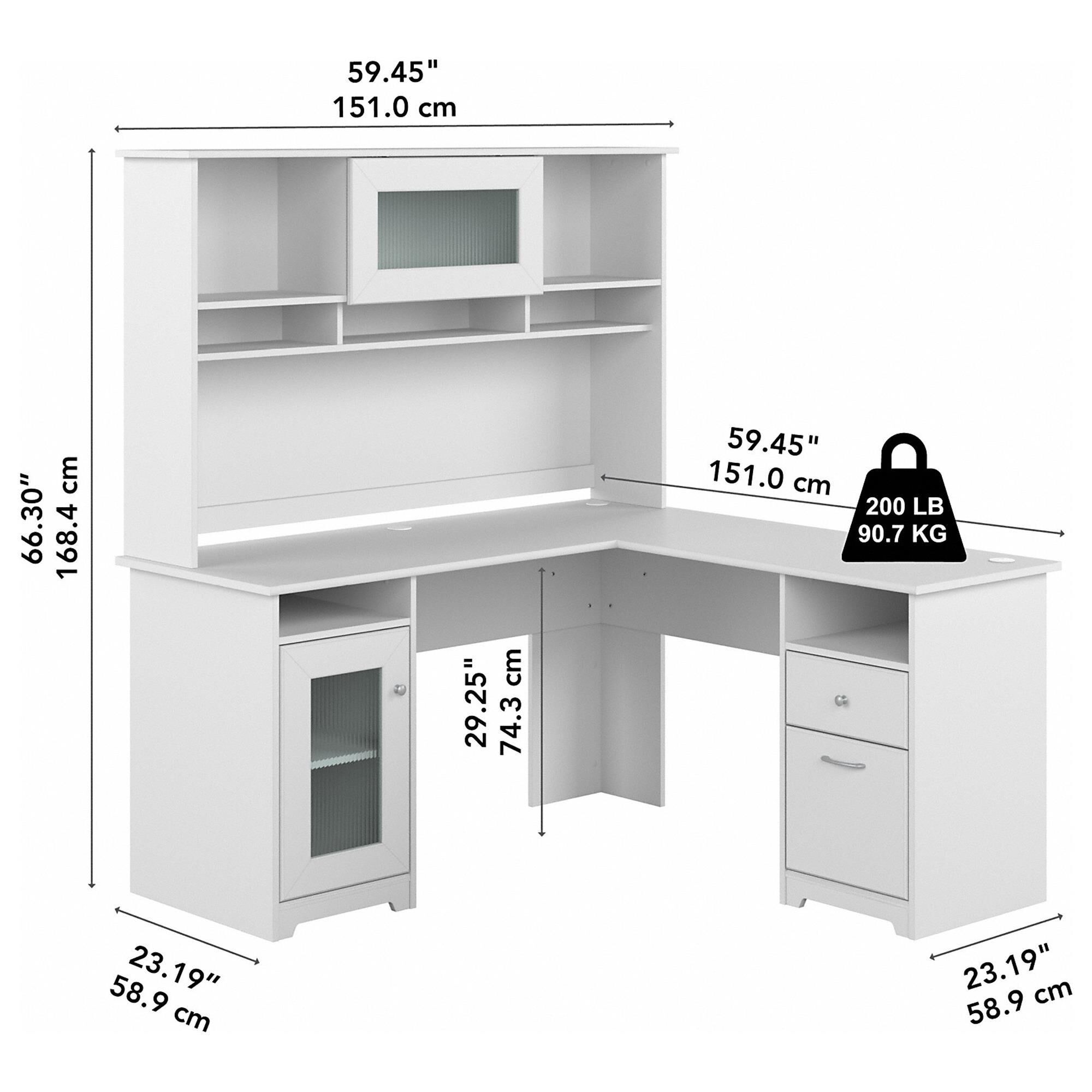 white l shaped desk under 200