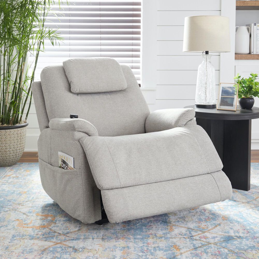 Flexsteel Zecliner Petite Power Lift Recliner in Dove, , large