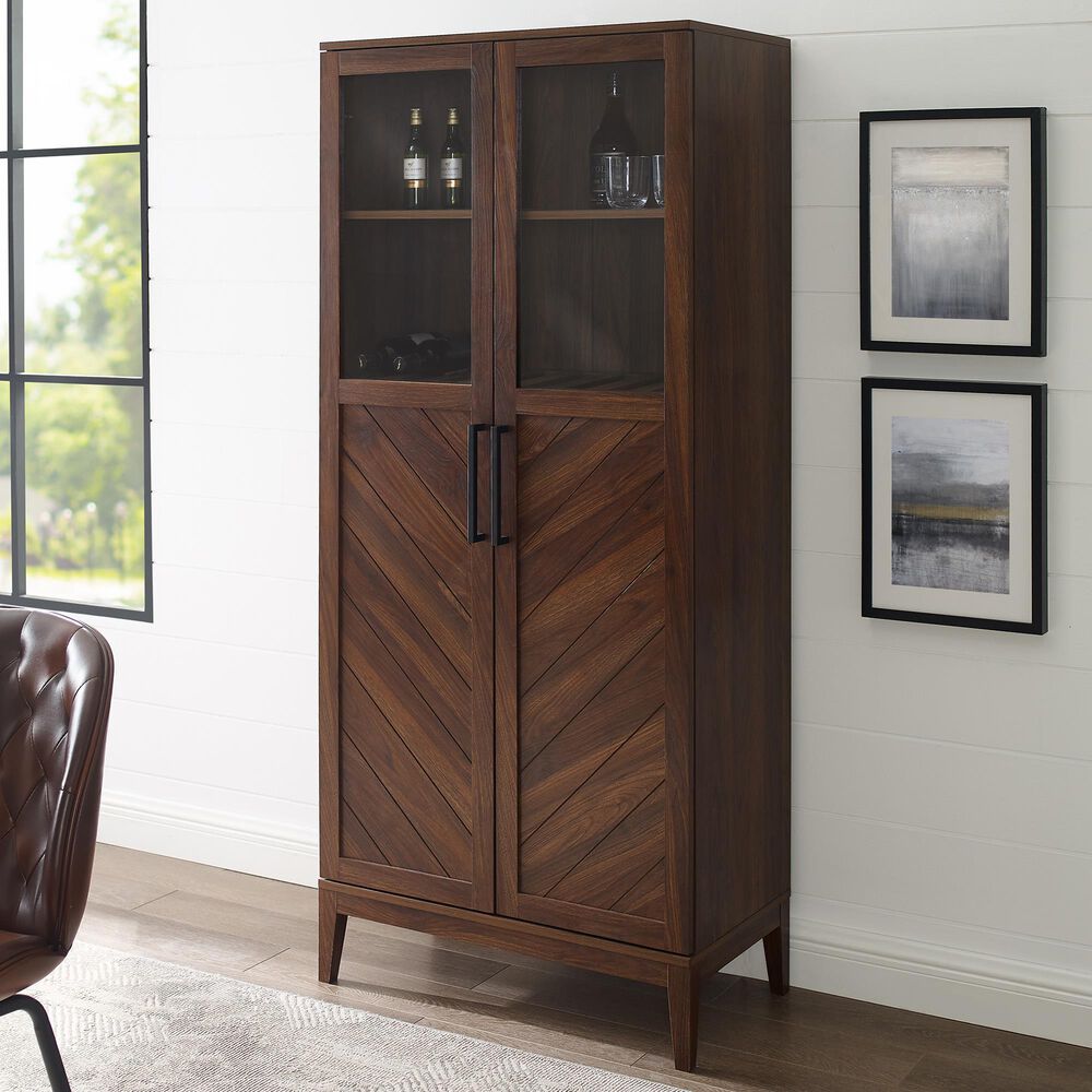 Walker Edison Logan 68&quot; Storage Cabinet in Dark Walnut, , large