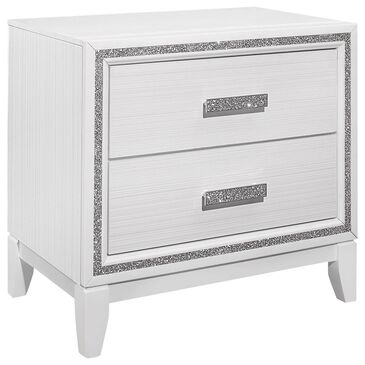 Global Furniture USA Lily 2-Drawer Nightstand in White and Glitter, , large