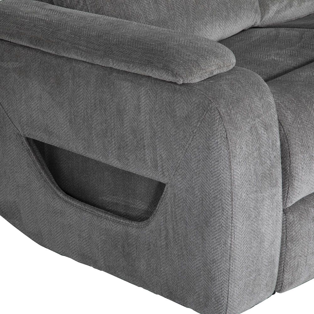 Aurora Furnishings Power Reclining Sofa with Power Headrests in Arica Pewter, , large