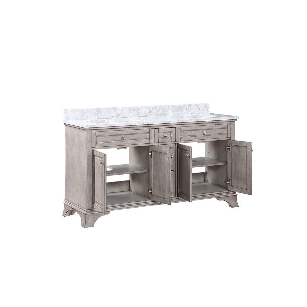 Aurafina Wainwright 60&quot; Vanity with Top and 2 Sinks in Old Harbor Gray, , large