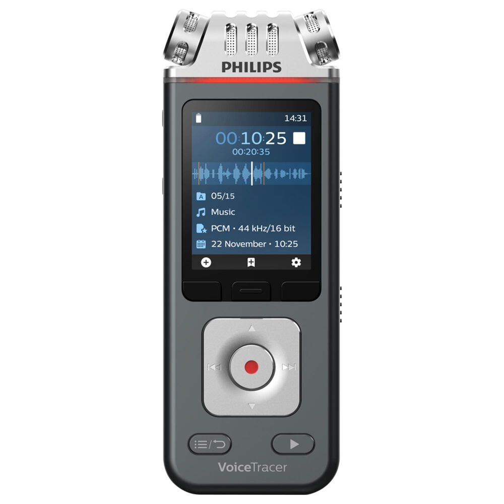 Philips VoiceTracer Audio Recorder in Anthracite and Chrome, , large