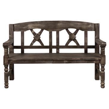 Santa Fe Rustic Accent Wood Bench in Coffee Brown, , large