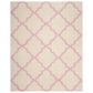 Safavieh Dallas Shag SGD257P 6" Round Ivory and Light Pink Area Rug, , large