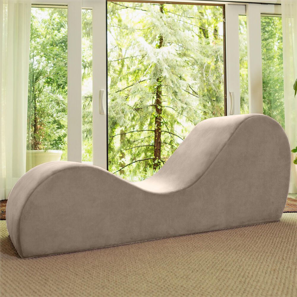 Jaxx Sacks Avana Chaise Lounge Yoga Chair in Buckwheat Velvet