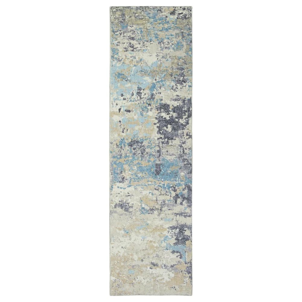 Kas Oriental Rugs Roxy Landscape 2" x 7" Blue Runner, , large