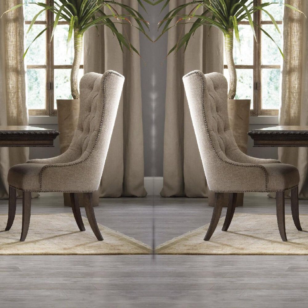 Hooker Furniture Rhapsody Dining Chair with Reclaimed Natural Legs in Beige &#40;Set of 2&#41;, , large