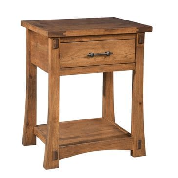 Briarwood LLC Jack and Jill 1 Drawer Nightstand in Rustic Hickory Cappuccino, , large