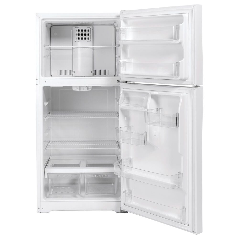 GE Appliances 19.2 Cu. Ft. Top Freezer Refrigerator with Reversible Door in White, , large