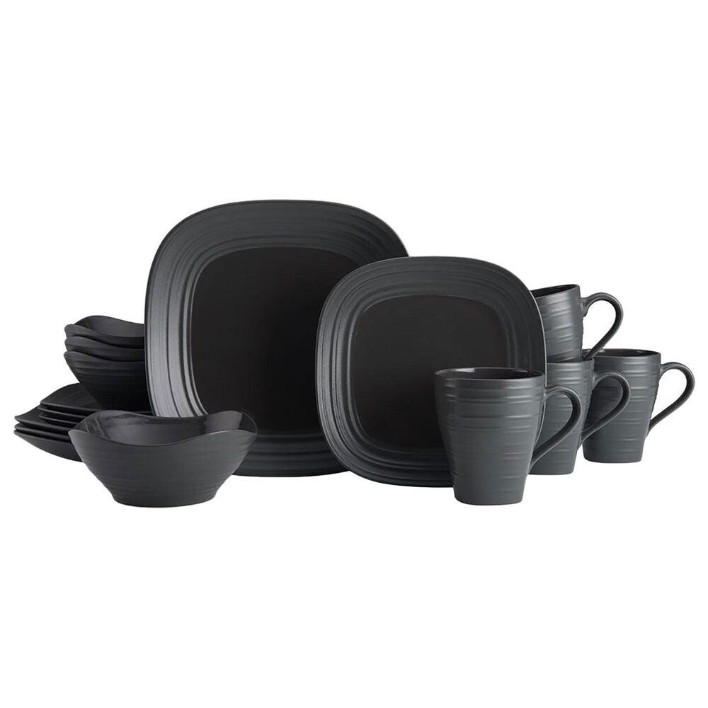 Handmade High Peaks Dinnerware Set - Dark Gray + White