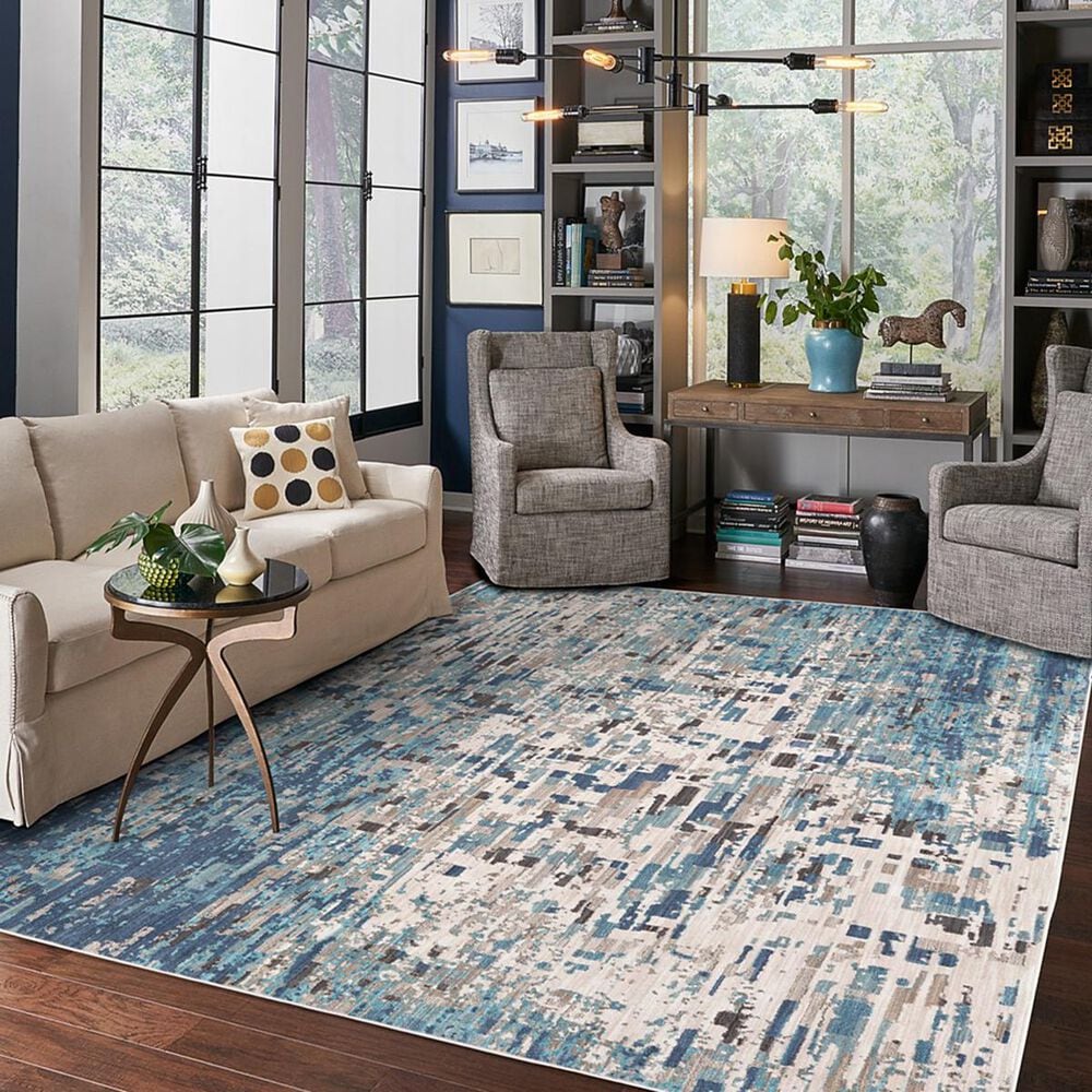 Drew and Jonathan Home Expressions Precipice 91676-50137 2&#39; x 3&#39; Lagoon Scatter Rug, , large