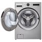 LG 4.5 Cu. Ft. Front Load Washer and 7.4 Cu.Ft. Electric Dryer Laundry Pair with Pedestal in Graphite Steel, , large