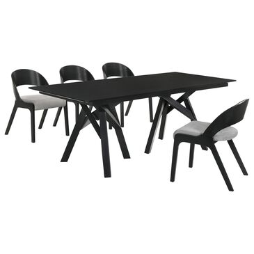 Blue River Cortina and Polly 5-Piece Rectangle Dining Set in Black, , large