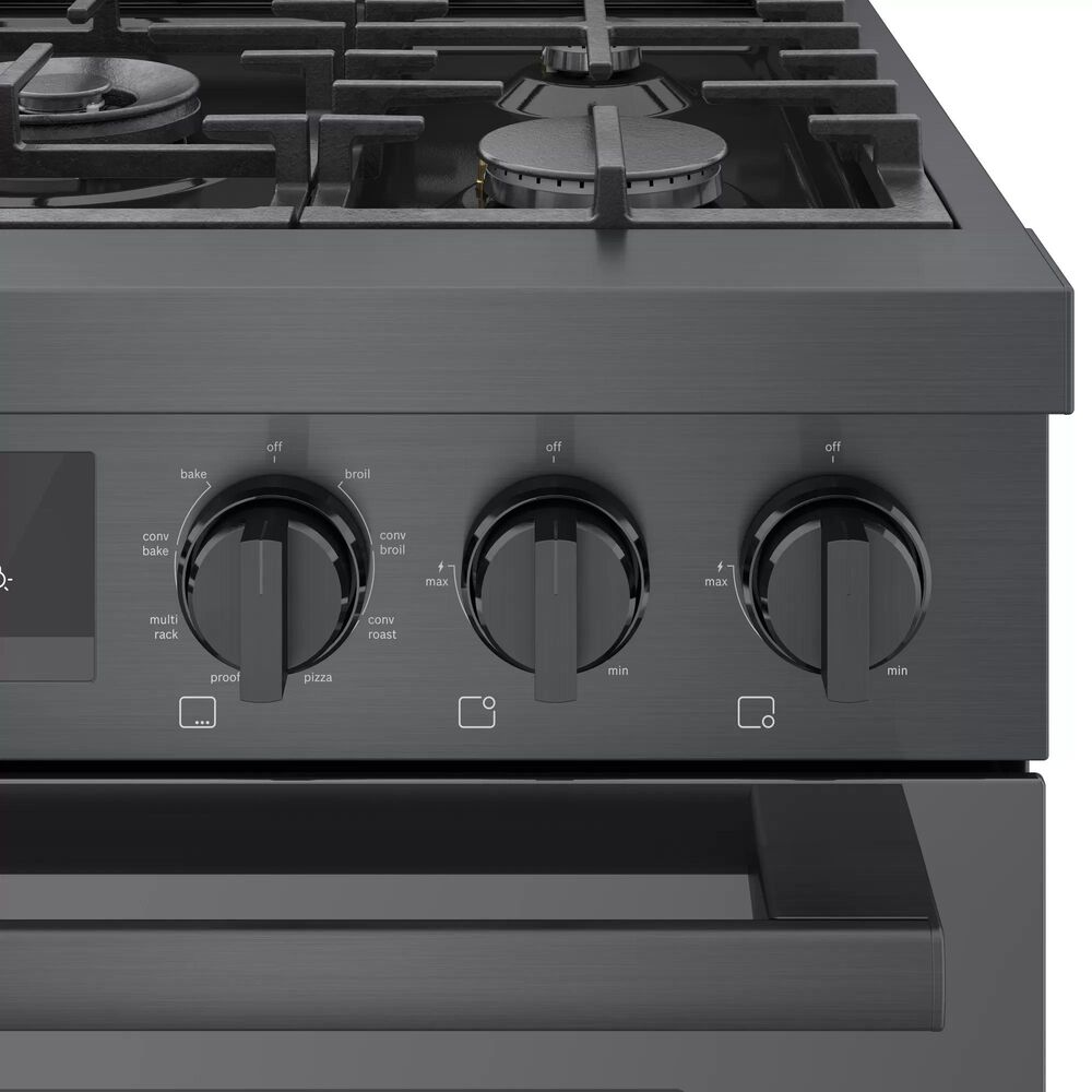 Bosch 30&quot; Freestanding Dual Fuel Range in Black Stainless Steel, , large