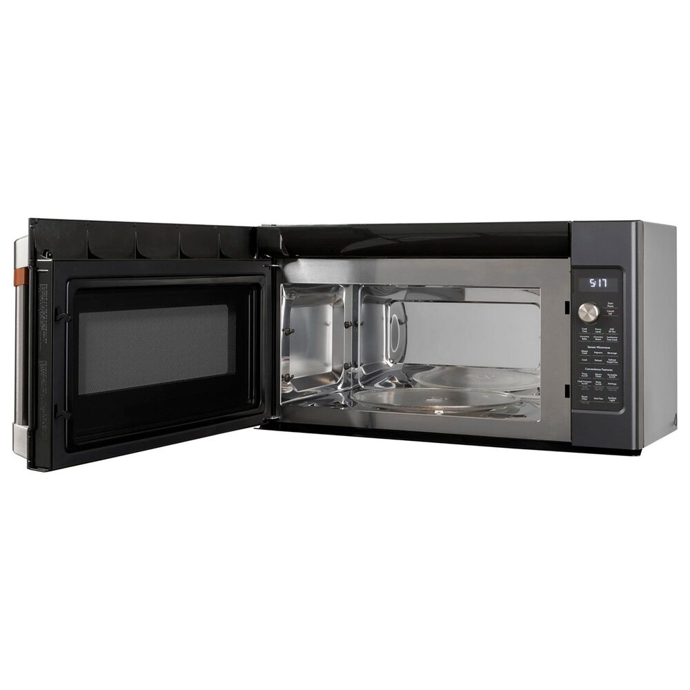 GE CAFE 2-Piece Kitchen Package with 30&quot; Slide-In Gas Range and 1.7 Cu. Ft. Microwave Oven in Matte Black, , large