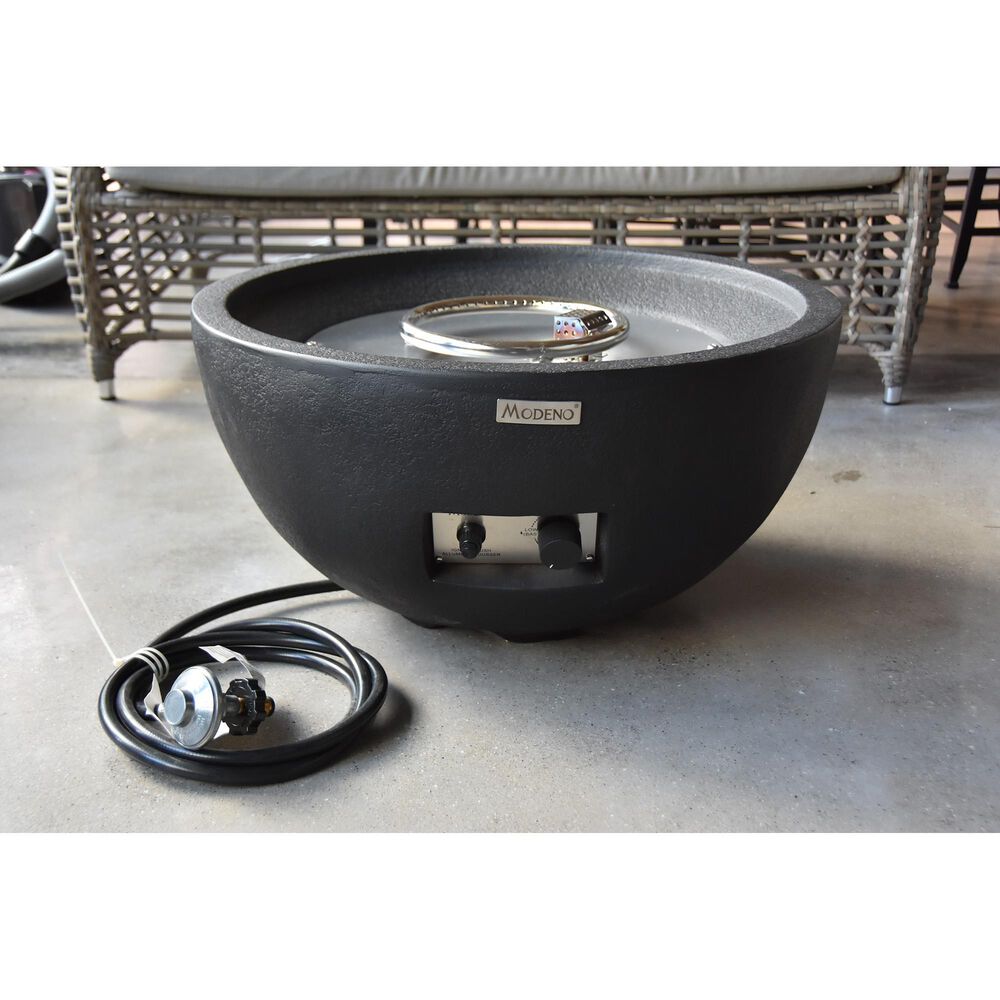 Elementi Fire Jefferson Round Liquid Propane Fire Table in Black, , large