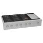 Cafe 48" Natural Gas Rangetop with Integrated Griddle in Stainless Steel and Brushed Stainless, , large