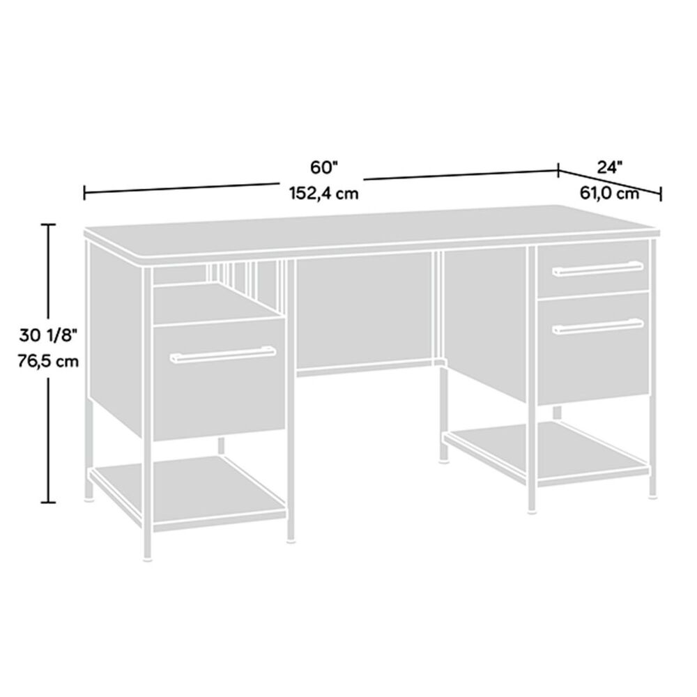 Sauder Boulevard Cafe Executive Desk in Vintage Oak and Black, , large