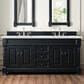 James Martin Brookfield 72" Double Bathroom Vanity in Antique Black with 3 cm Ethereal Noctis Quartz Top and Rectangle Sink, , large