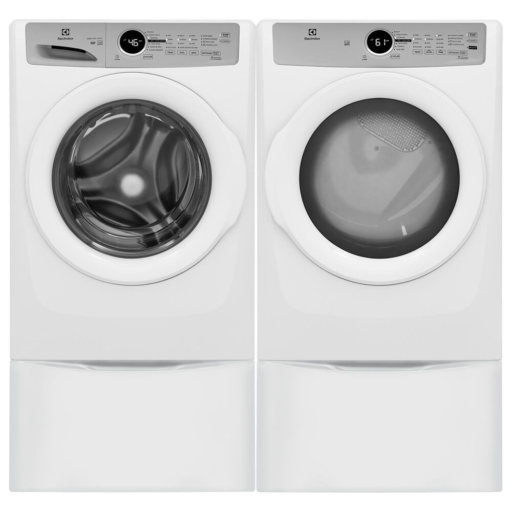 Electrolux 4.4 Cu. Ft. Front Load Washer and Gas Dryer Laundry Pair with Pedestals in White , , large