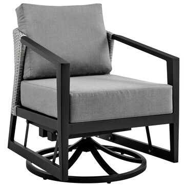 Blue River Aileen Patio Swivel Lounge Chair in Dark Grey, , large