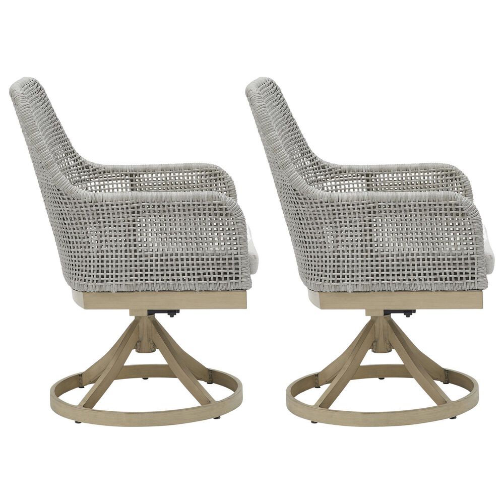 Signature Design by Ashley Seton Creek Patio Swivel Dining Chair in Gray &#40;Set of 2&#41;, , large